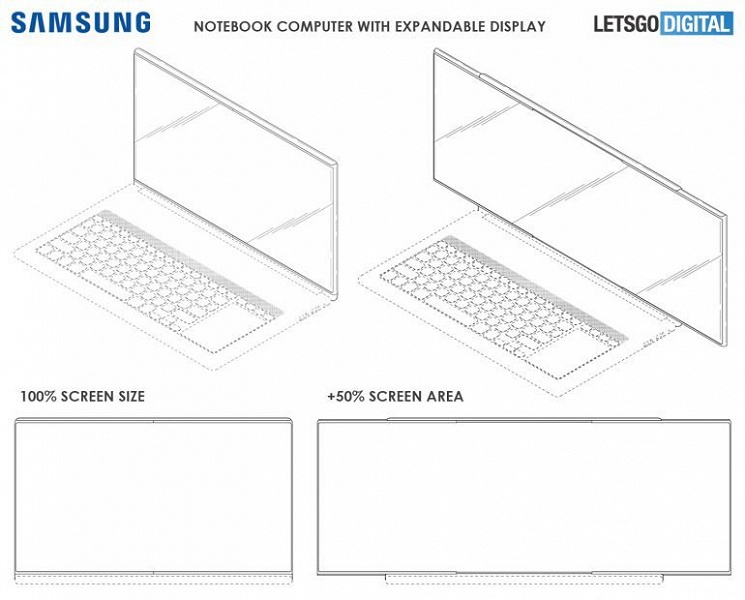 Samsung делает ноутбук, экран которого может увеличиваться на 50%