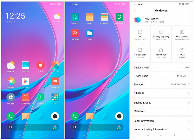 Перый взгляд: новая MIUI 10 на базе Android Q 10 для смартфона Xiaomi Mi 9