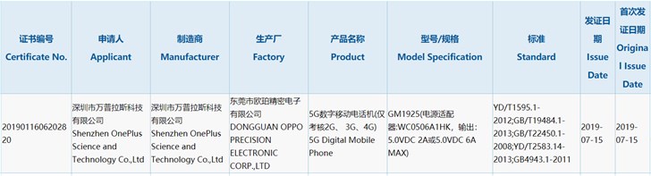 OnePlus 7 Pro 5G сертифицирован в Китае, скоро смартфон должен появиться в продаже