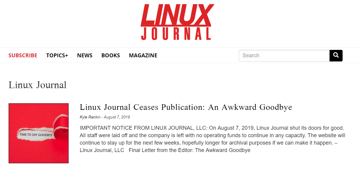 Linux Journal закрывается после почти 30 лет работы — на этот раз окончательно - 1