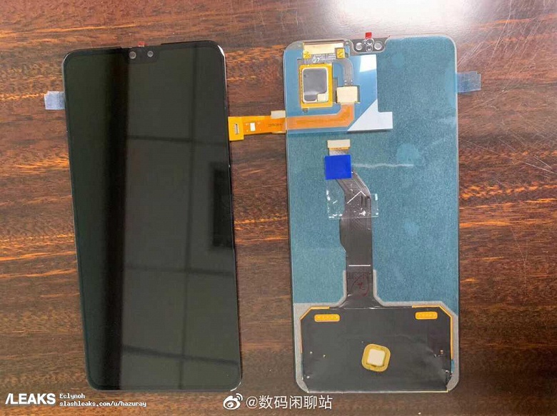Живые фото экрана Huawei Mate 30 с обеих сторон. Широкая верхняя рамка и монобровь