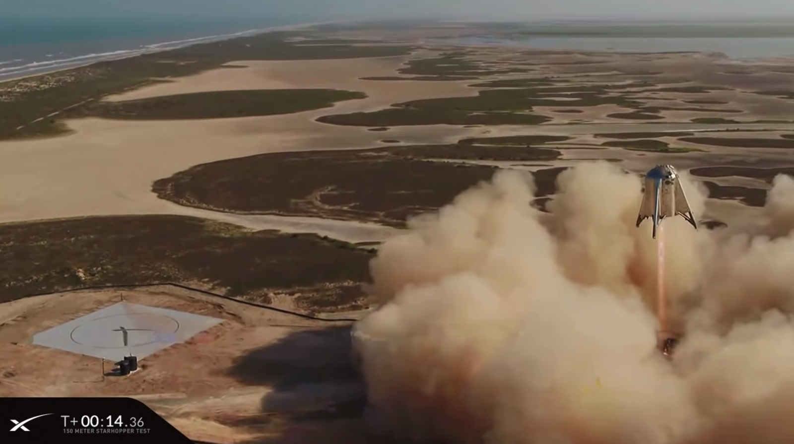 SpaceX провела летные испытания прототипа ракеты Starship — взлет на высоту 150 метров и мягкая посадка на площадку - 3
