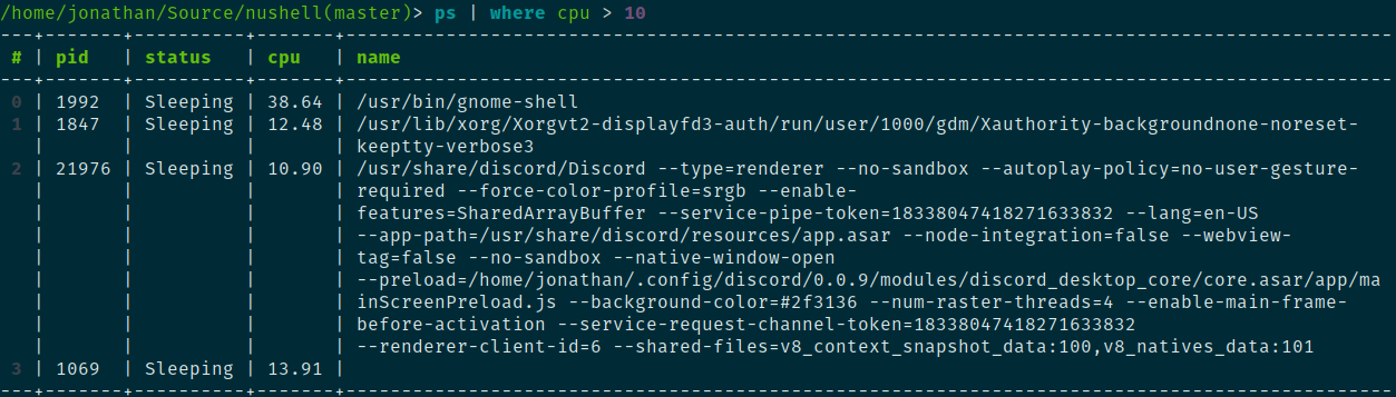 nushell — современный shell, сочетающий Unix-конвейеры и объекты в духе PowerShell - 3