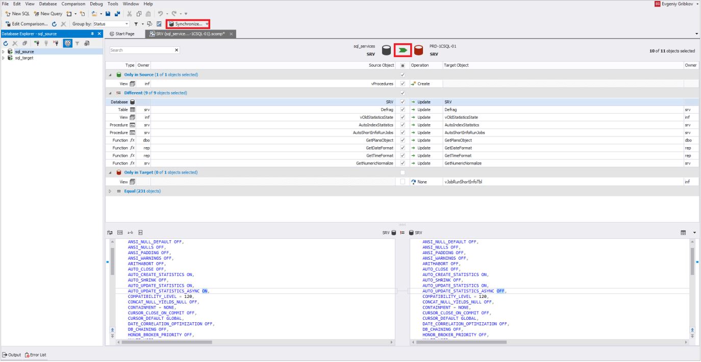 Сравнение компараторов для синхронизации схем и данных баз данных MS SQL Server - 16