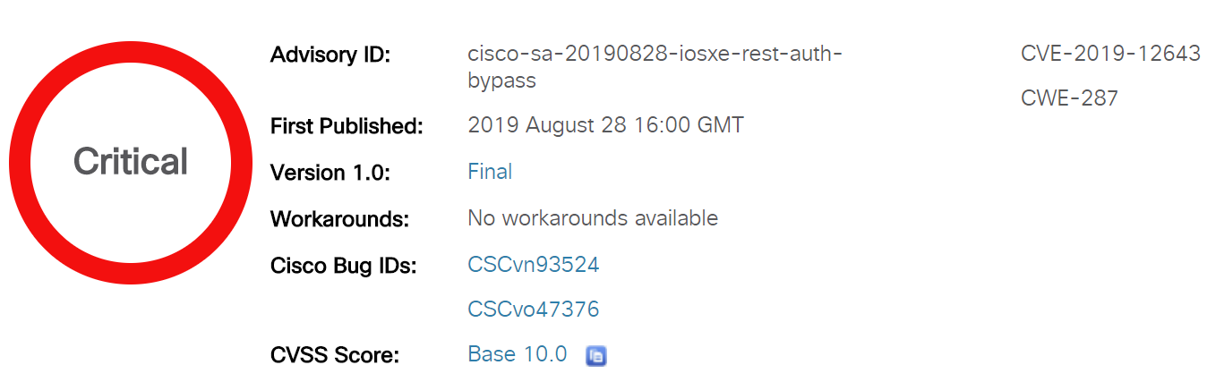 В оборудовании Cisco обнаружена критическая уязвимость на 10 из 10 баллов по шкале CVSS - 1