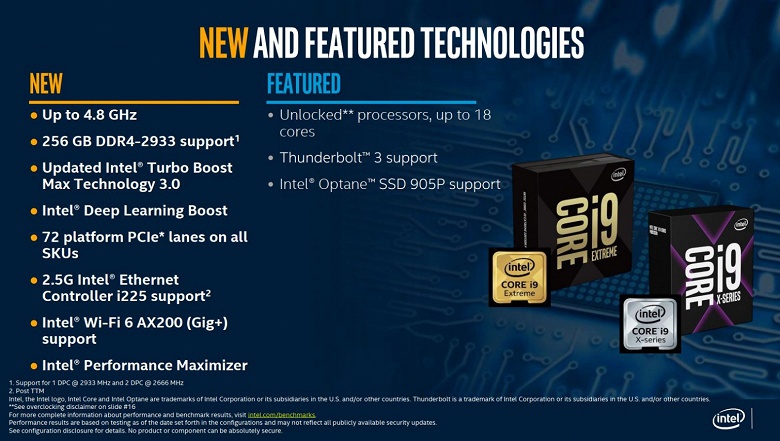 Intel представила процессоры Cascade Lake-X, они оказались в два раза дешевле предшественников