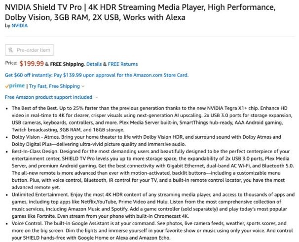 Дебют новой приставки NVIDIA Shield TV Pro может состояться через неделю