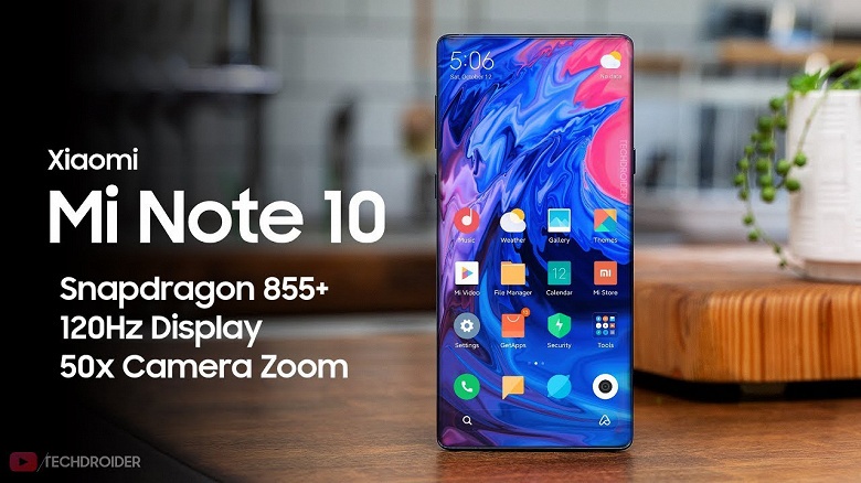 Xiaomi Mi Note 10 и Mi Note 10 Pro получат экраны с частотой 120 Гц и 50-кратный зум