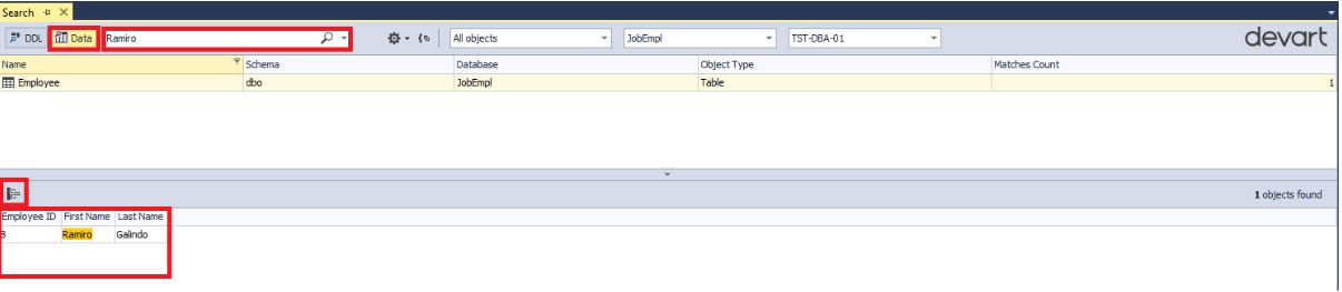 Поиск данных и объектов в базе данных MS SQL Server с помощью бесплатной утилиты dbForge Search - 17