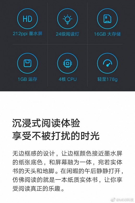 Первая электронная книга Xiaomi рассекречена