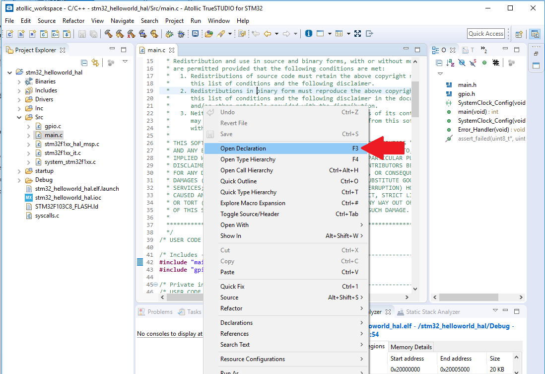 STM32 fast start. Часть 2 Hello World на HAL, отладка в Atollic TrueSTUDIO - 3