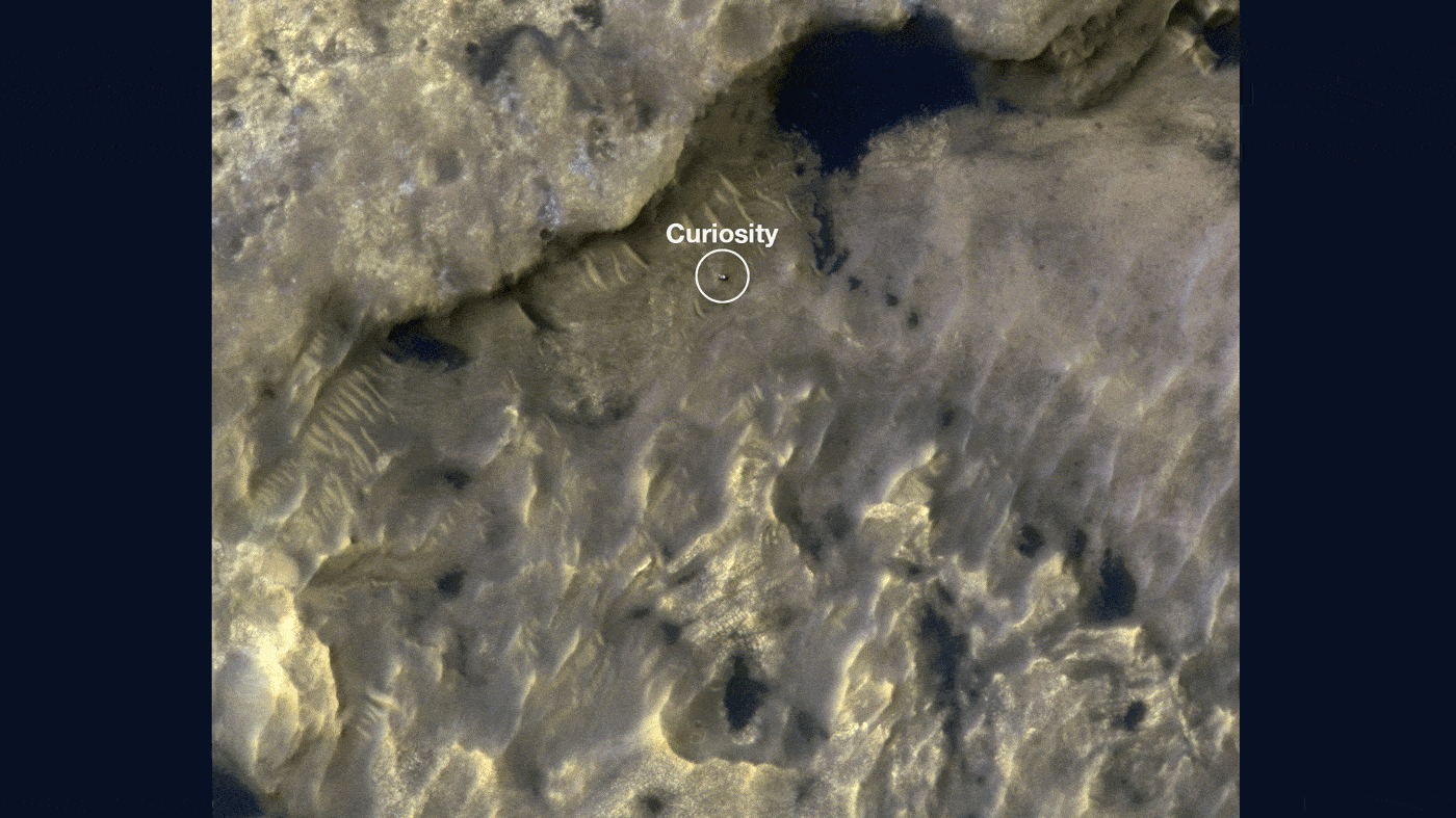 Зонды InSight и Curiosity на поверхности Марса: спутниковые снимки