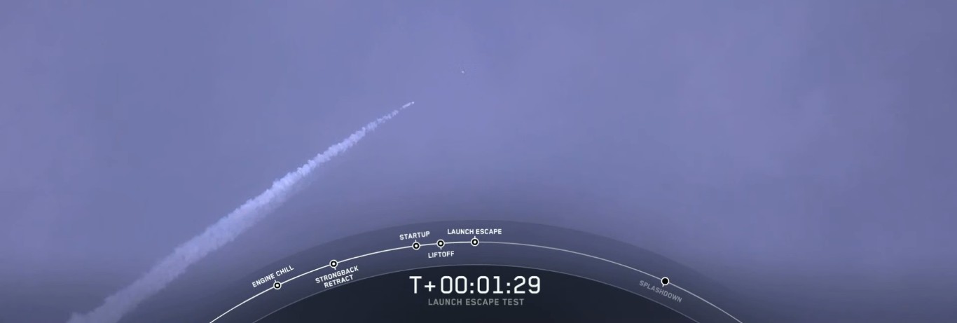SpaceX успешно провела испытание системы спасения корабля Crew Dragon - 1