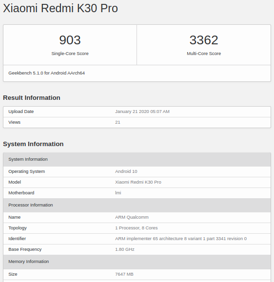 Redmi K30 Pro подтвержден, смартфон получил Snapdragon 865 