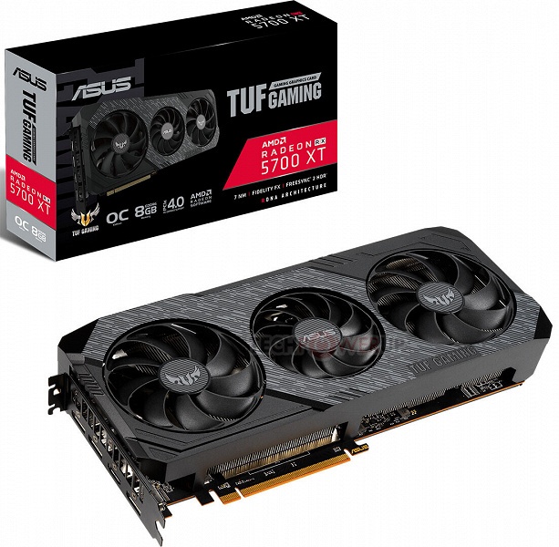 Системы охлаждения видеокарт Asus TUF Gaming X3 Radeon RX 5700 EVO и RX 5700 XT EVO отличаются от систем охлаждения карт серии TUF Gaming X3 Radeon RX 5700