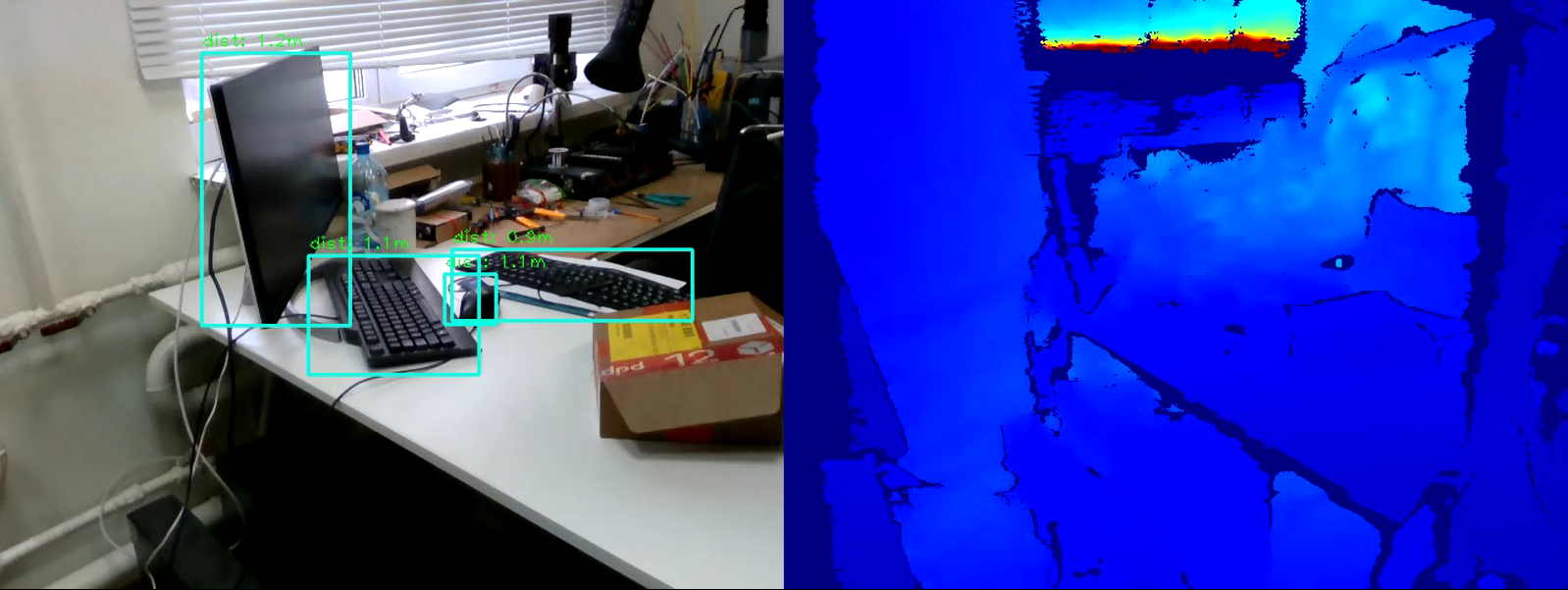 Измерение расстояния до объектов с помощью RealSense D435 - 2 image