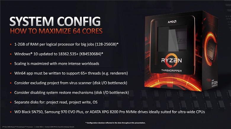 AMD объясняет, как выжать максимум из 64-ядерного Ryzen Threadripper 3990X