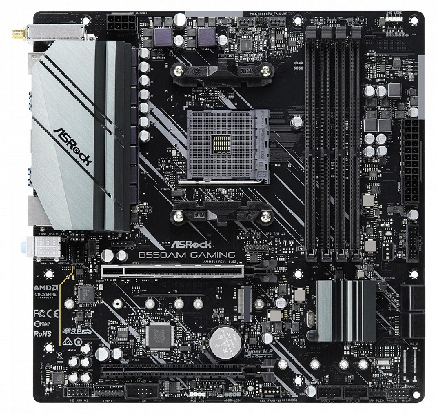 Появились изображения платы ASRock B550AM Gaming со слотом PCIe 4.0 x16 