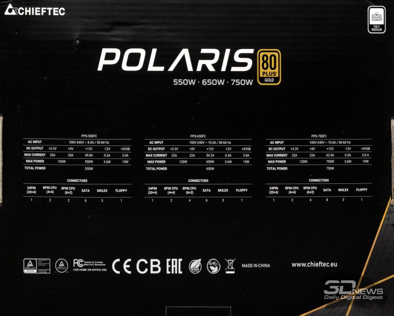 Новая статья: Обзор блока питания Chieftec Polaris 750W: модульное «золото»