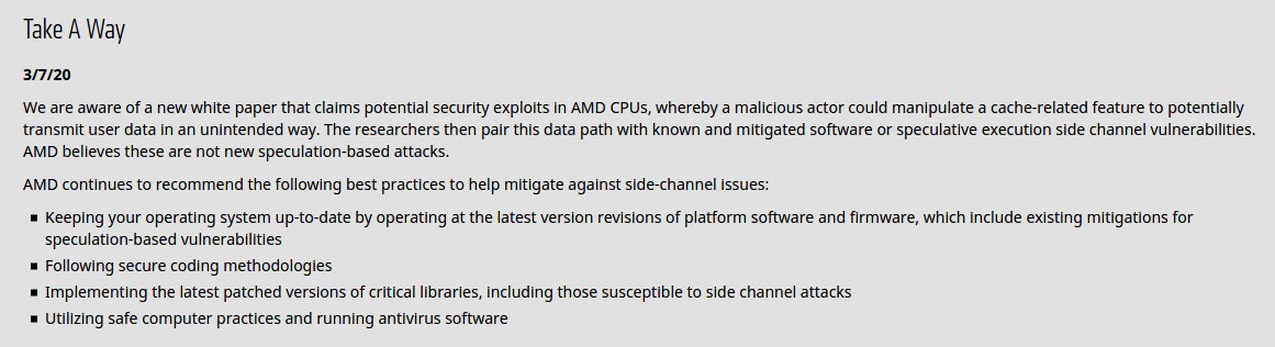 Исследователи обнаружили уязвимости в процессорах AMD на базе микроархитектур Bulldozer, Piledriver, Steamroller и Zen - 3