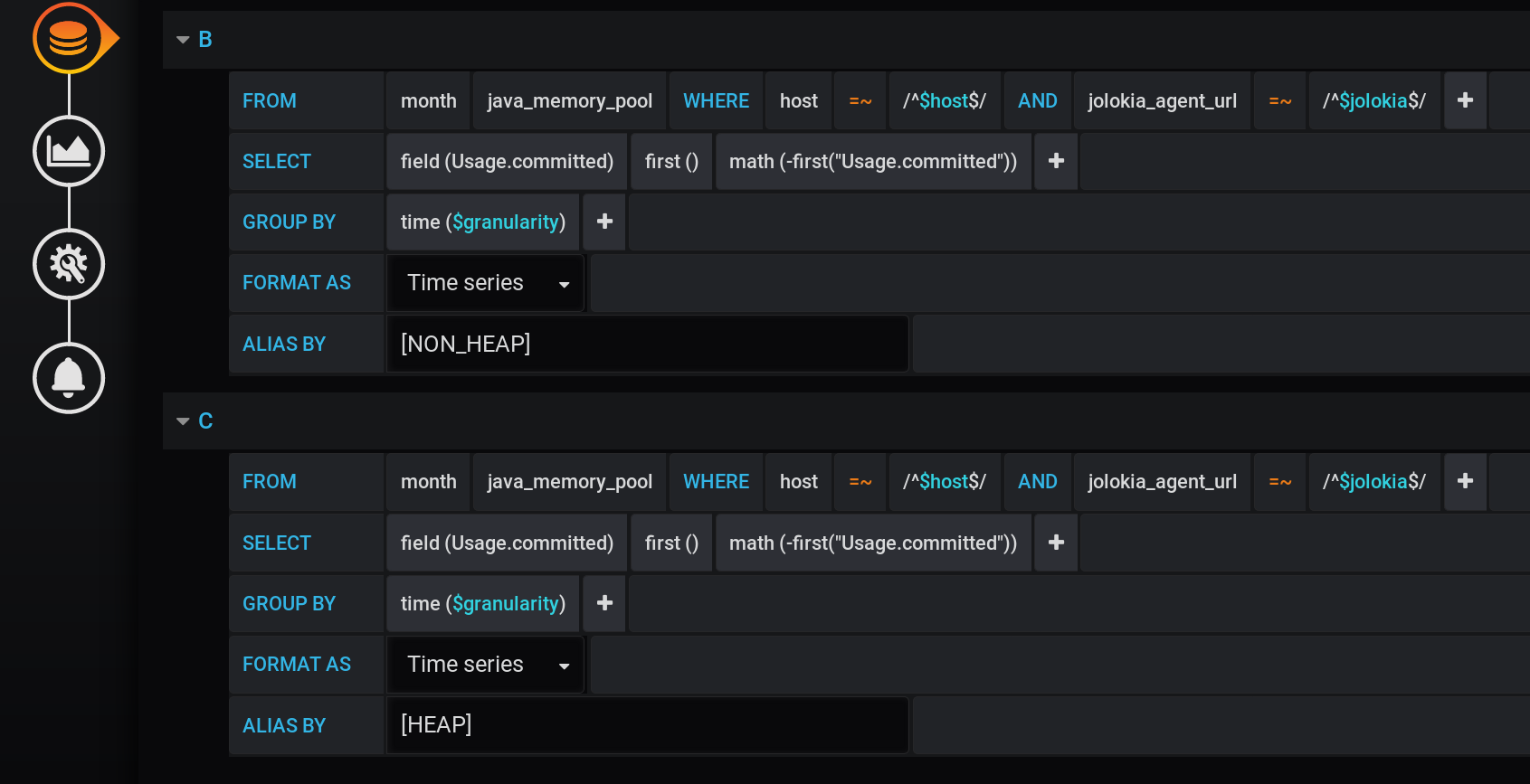 Grafana, InfluxDB, два тега и одна сумма. Или как посчитать сумму подгрупп? - 18