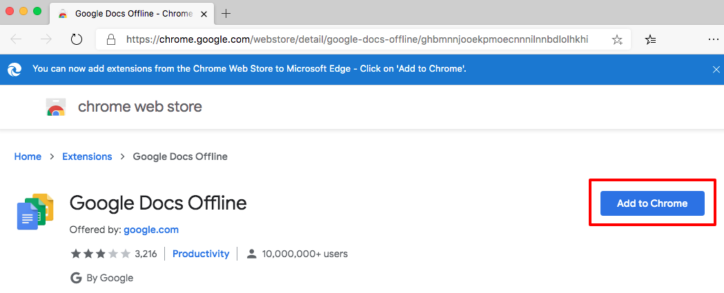 Как включить Google docs offline в новом Microsoft Edge - 1