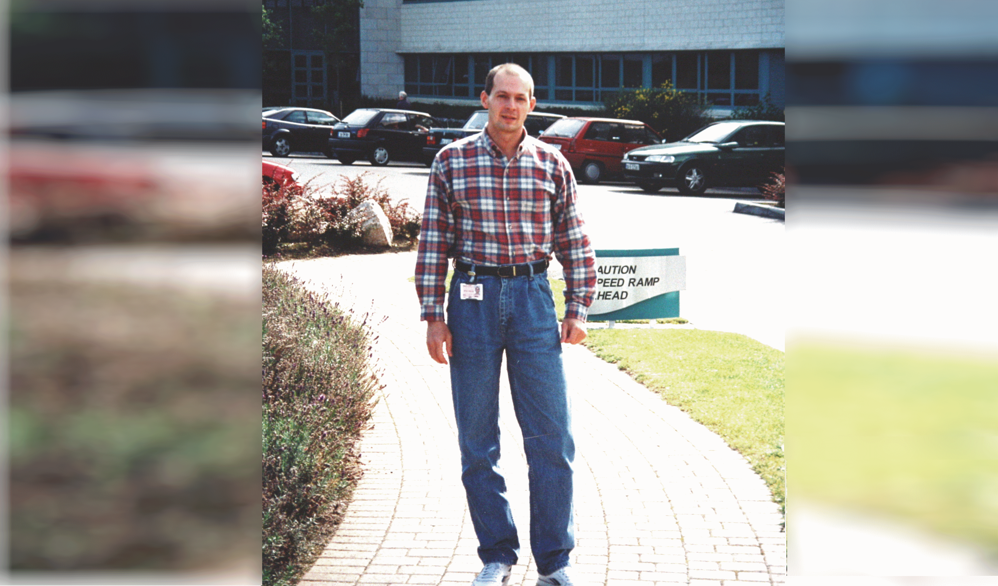 Sergey at Microsoft WPGI building, 1998