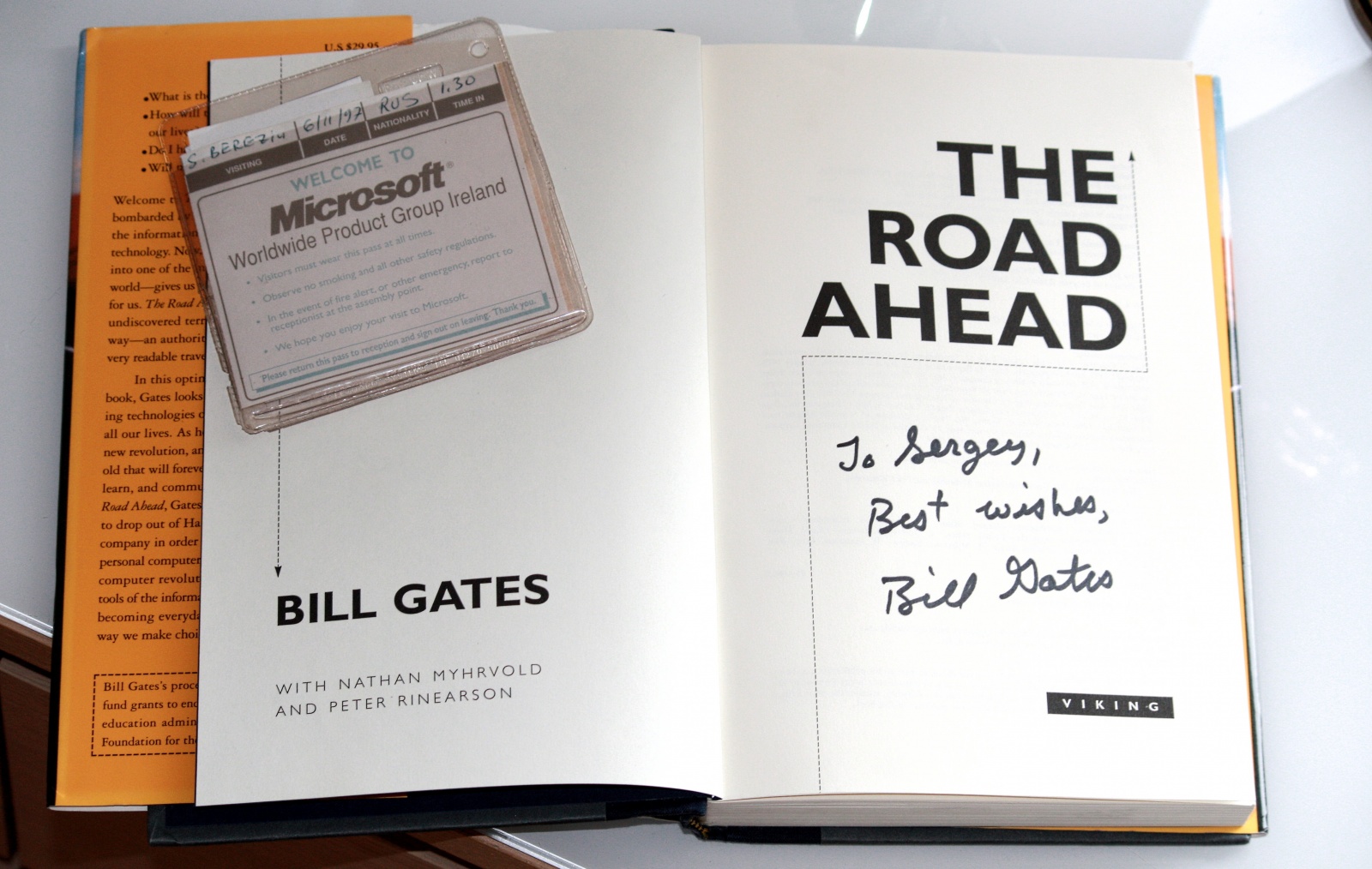 Book signed by Bill Gates, 1998