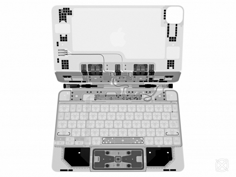Новейший чехол Magic Keyboard для iPad Pro в рентгеновских лучах