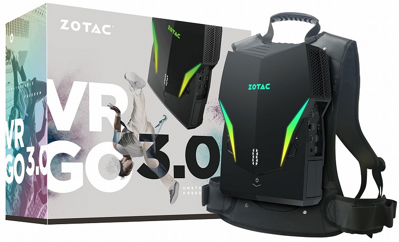 Основой ранцевого компьютера Zotac VR Go 3.0 служат процессор Intel Core i7-9750H и видеокарта Nvidia GeForce RTX 2070