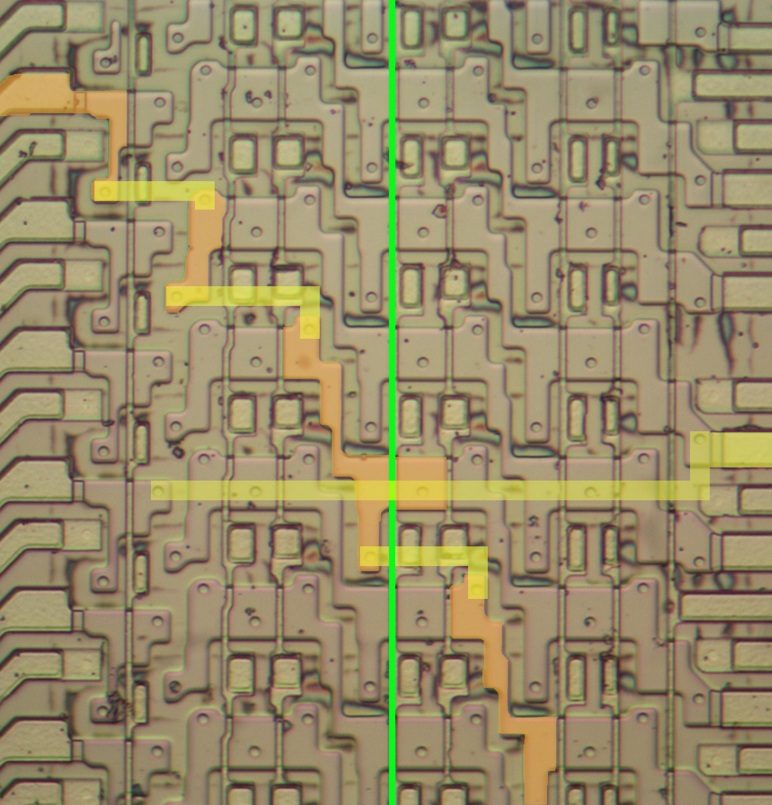 Анализ кристалла сдвигового регистра у математического сопроцессора 8087 - 6
