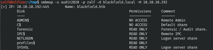 HackTheBox. Прохождение Blackfield. Захват контроллера домена через SMB и RPC, LPE через теневую копию - 10