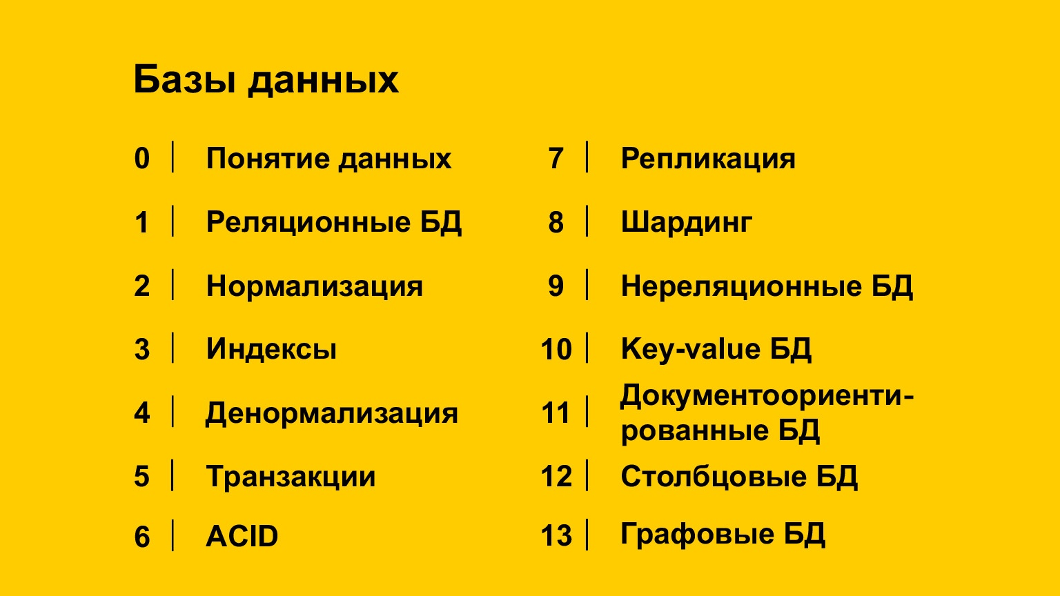 Базы данных: большой обзор типов и подходов. Доклад Яндекса - 1