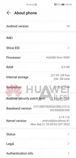 Необычное разрешение экрана Huawei Mate 40 Pro подтверждено. Скриншоты также подтверждают и другие параметры