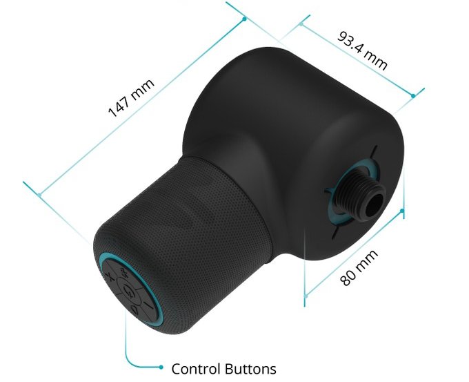 Колонка Shower Power питается энергией, вырабатываемой потоком воды 