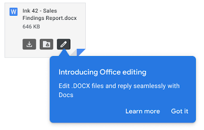 Google разрешила редактировать документы Microsoft Office напрямую в Gmail