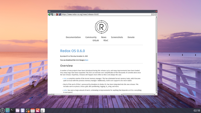 Операционная система Redox 0.6, написанная на Rust: что нового в выпуске? - 1