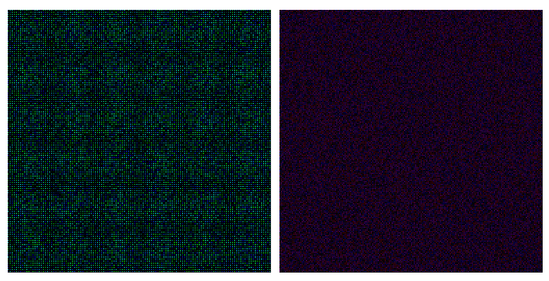 рандомное изображение 1.) step 3, RGB (11, 238, 229)   2.) step 2, RGB (181, 19, 227)