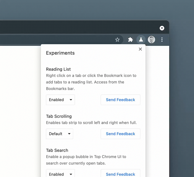 Google обеспечила лёгкий доступ к новым функциям браузера Chrome для любителей экспериментов