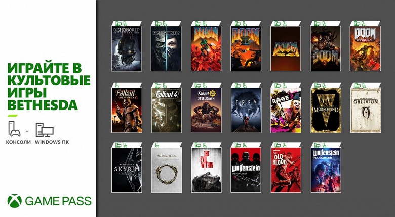 Официально: 20 культовых игр Bethesda в библиотеке Xbox Game Pass с завтрашнего дня