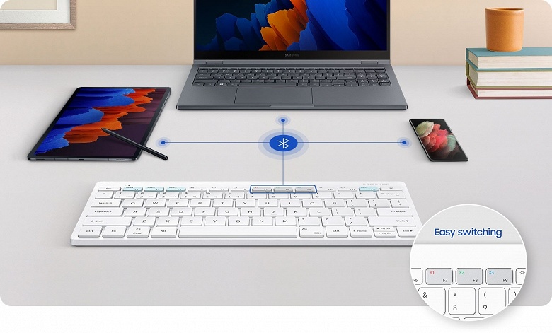 Клавиатура Samsung Smart Keyboard Trio 500 позволяет работать с тремя различными устройствами