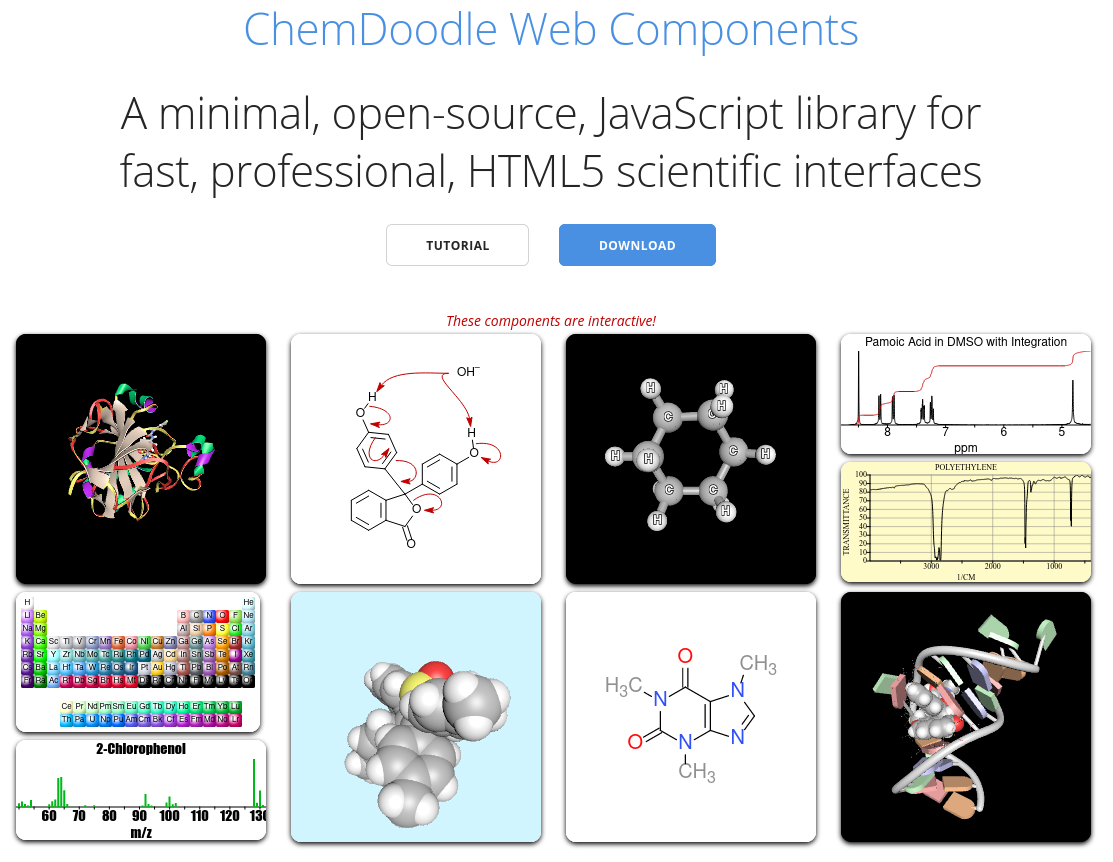 Интерактивные компоненты ChemDoodle.