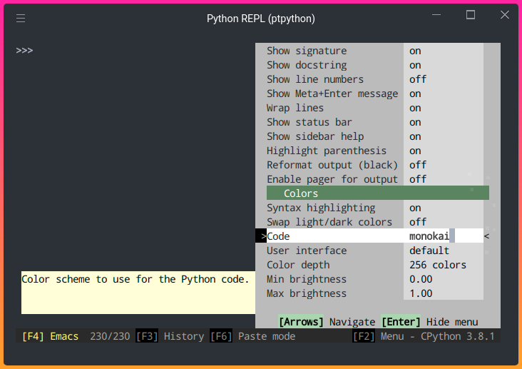 Ptpython: улучшенный REPL для Python - 17