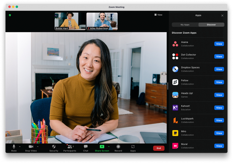 В видеоконференциях Zoom теперь можно использовать сторонние приложения — Slack, Dropbox и многие другие, включая игры