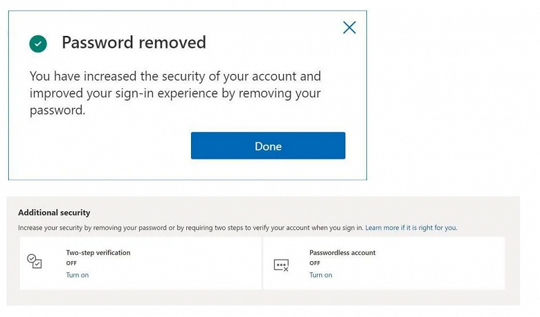 Пароль от учётной записи Microsoft можно удалить: аккаунты Microsoft больше в них не нуждаются