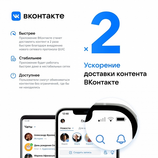«ВКонтакте» начала работать вдвое быстрее, благодаря новому сетевому протоколу