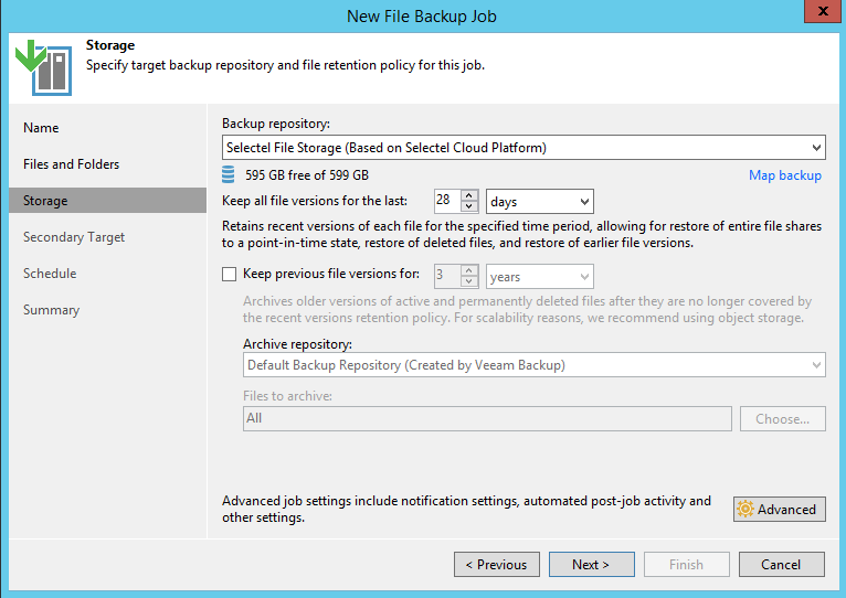 Забэкапьте это немедленно: Veeam Backup & Replication 11 CE с файловым хранилищем Selectel - 15