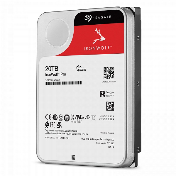 Компания Seagate Technology представила жесткие диски Exos X20 и IronWolf Pro объемом 20 ТБ с технологией CMR