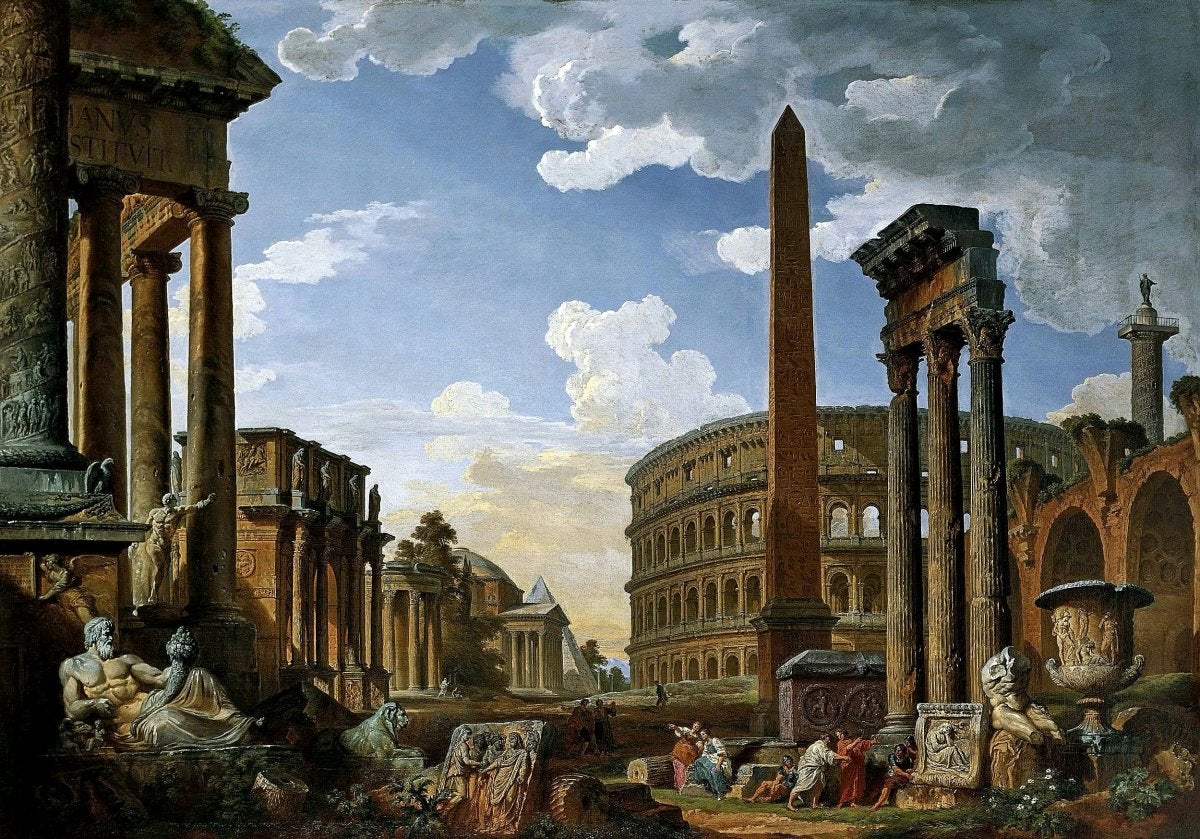 Джованни Паоло Паннини - Каприччо с важнейшими памятниками древнего Рима. 1735