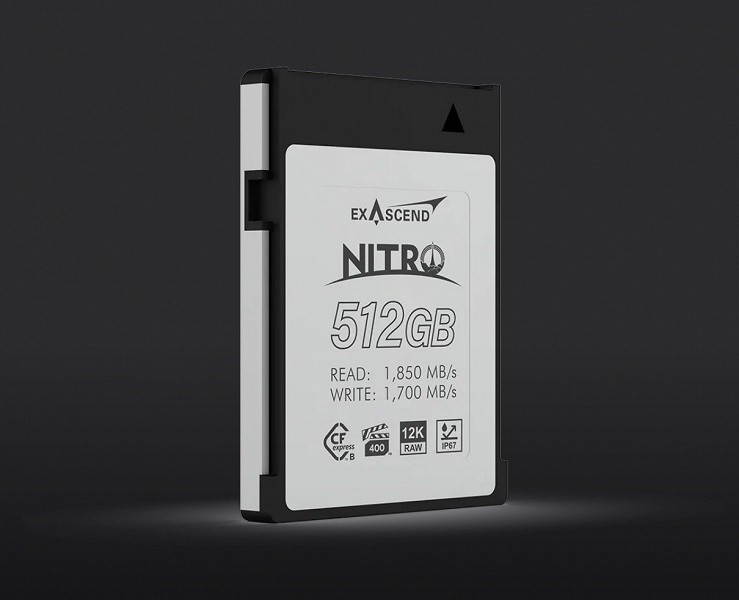 Карта памяти Exascend Nitro CFexpress Type B объемом 512 ГБ может стать первой картой VPG400, доступной на рынке
